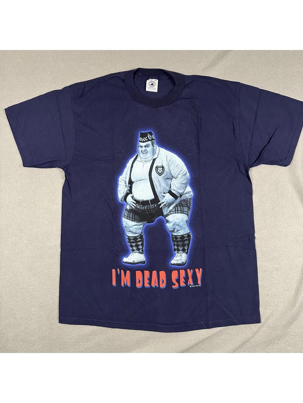 Vintage Austin Powers Fat Bastard Navy graphic tee L 1999